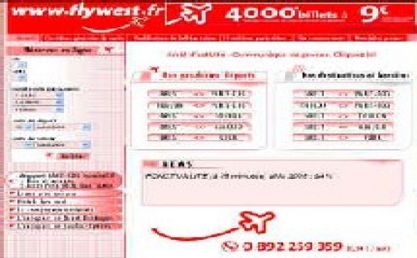 Flywest : liquidation prononcée par le TC de Brest
