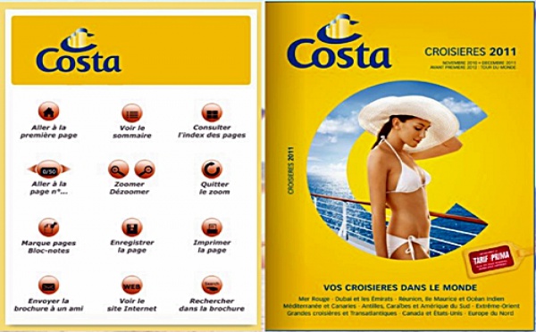 Costa Croisières 2011 jette "l'(a)encre" sur Brochuresenligne.com