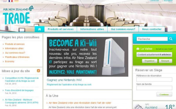 Air New Zealand : nouveau site B2B pour les agences