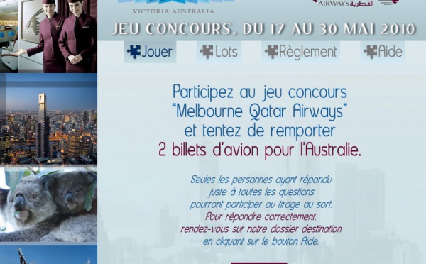 Qatar Airways / Etat de Victoria : 2 billets à gagner vers Melbourne pour les AGV
