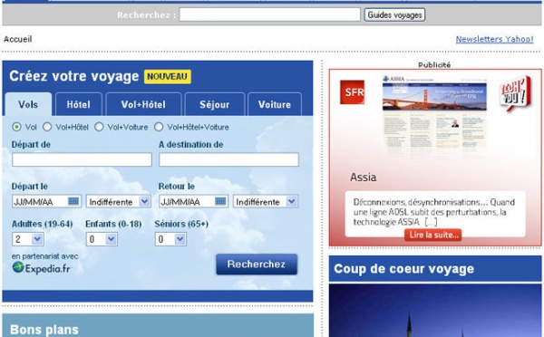 Les offres Expedia sur Yahoo! Voyages
