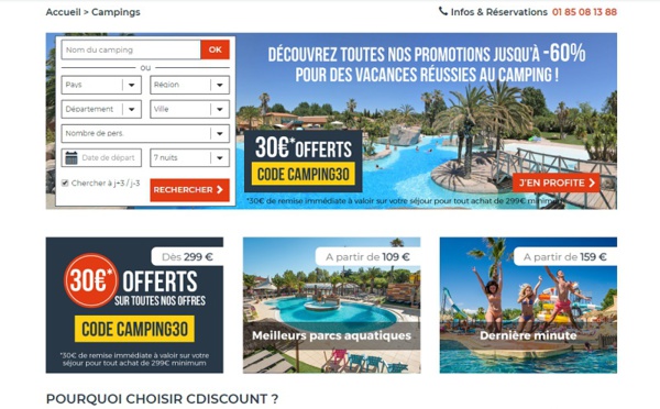 Cdiscount Voyages élargit son offre avec l’hôtellerie de plein air