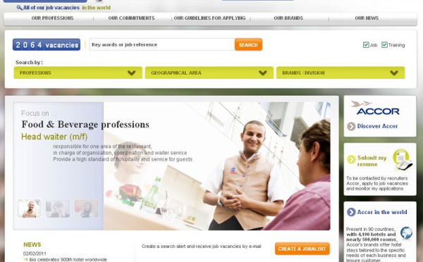 Accor : nouveau site mondial de recrutement, AccorJobs
