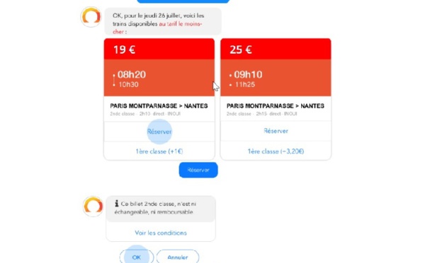 SNCF : les billets de train désormais vendus sur Facebook Messenger
