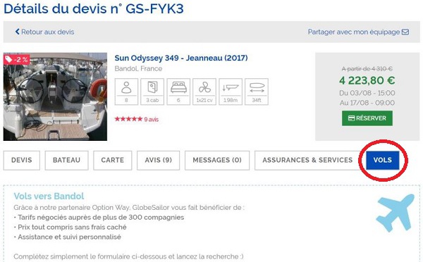 GlobeSailor propose des formules "croisière + vol"