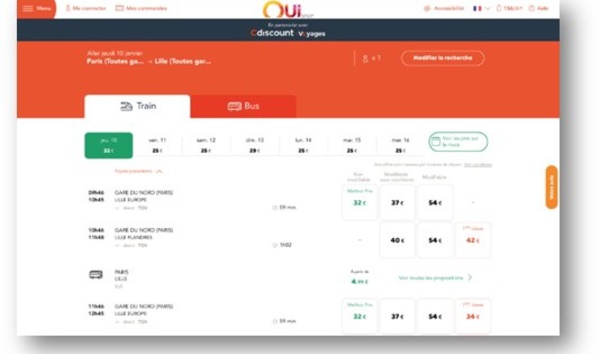 Cdiscount élargit son offre voyages avec OUI.sncf