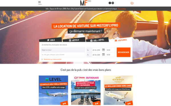 MisterFly ajoute la location de voiture sur le site Pro