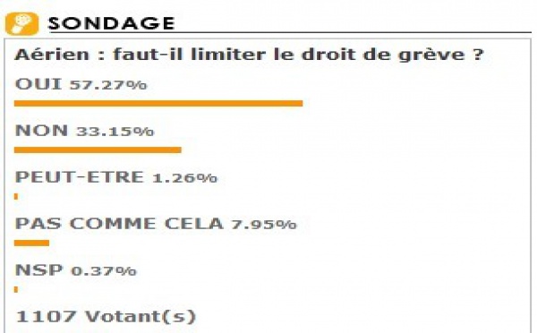 Service minimum aérien : 57,27 % des pros du tourisme pour la limitation du droit de grève