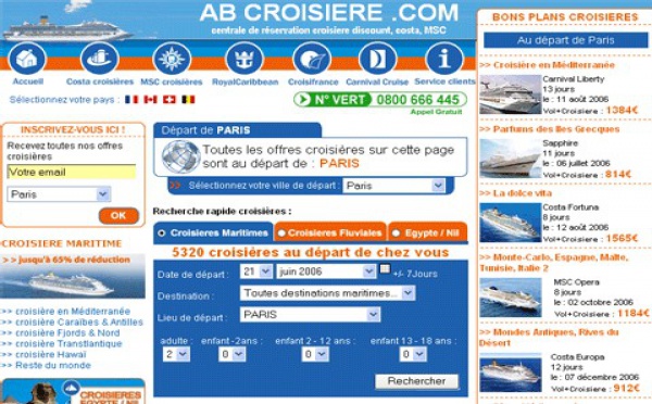Abcroisière.com lance son ''Moteur Dynamique Croisières''