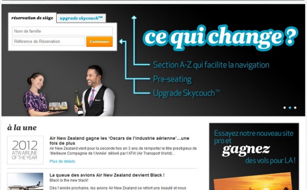Air New Zealand : nouvelle version du site B2B