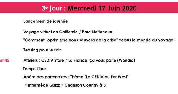 eConvenctour CEDIV à ePalm Springs :"Comment l'optimisme nous sauvera de la crise vs le monde du voyage..."