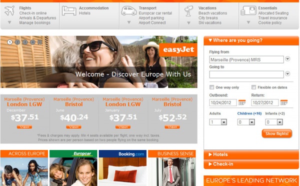easyJet lance un nouveau site internet dédié aux clients américains