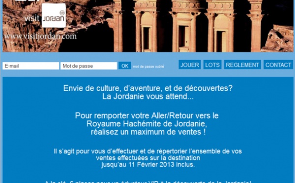 L'office de tourisme de Jordanie lance son challenge de ventes