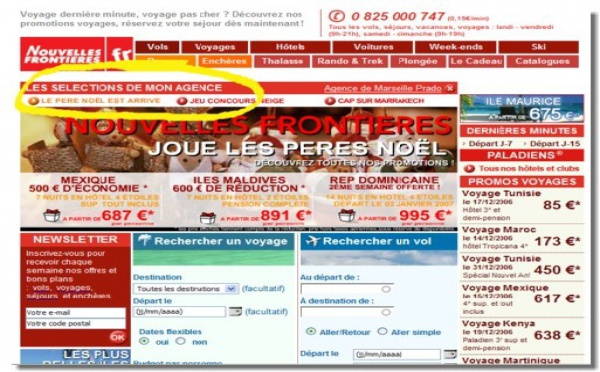 Internet : Nouvelles Frontières joue le click et mortar