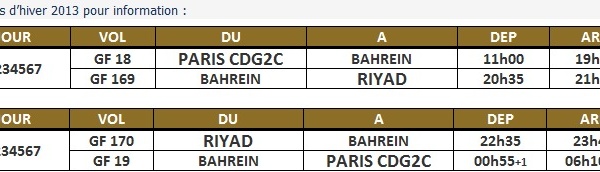 Gulf Air : une rotation quotidienne supplémentaire entre Bahreïn et Riyad dès le 27 octobre 2013