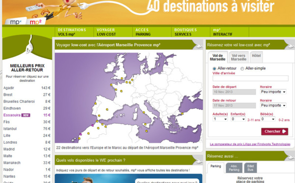 Site web : l'aéroport Marseille-Provence renvoie vers ses agences partenaires