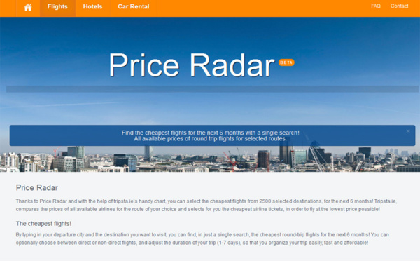 Price Radar : Tripsta veut aider les voyageurs à trouver des vols le moins cher possible