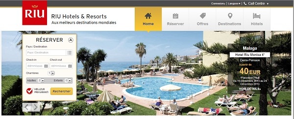 Riu Hotels and Resorts : nouvelle version du site Internet