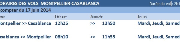 Royal Air Maroc : 3 vols hebdos Montpellier-Casablanca dès le 17 juin 2014
