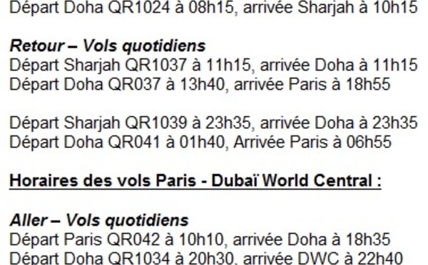 Qatar Airways double ses fréquences vers Dubai et Abu Dhabi