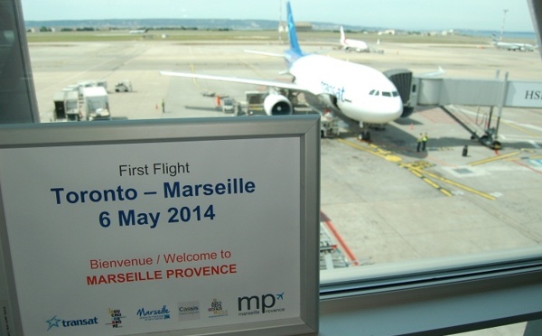 Marseille : le 1er vol d'Air Transat en provenance de Toronto s'est posé mardi 6 mai 2014