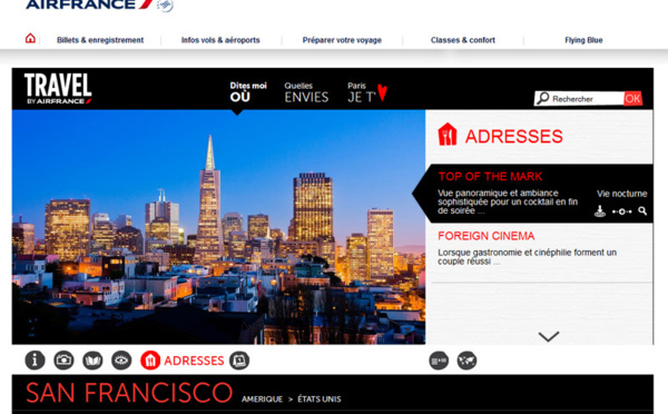 Air France lance un City guide en ligne