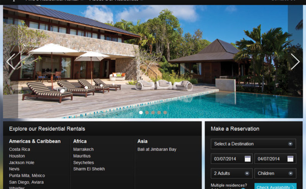 Four Seasons lance un site haut de gamme de locations saisonnières 