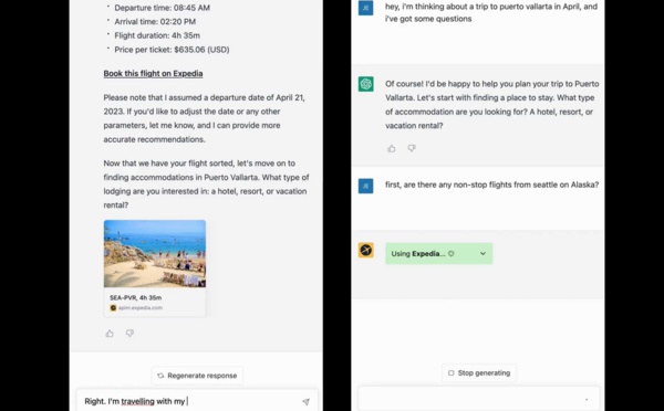 ChatGPT devient le conseiller voyage d'Expedia et Kayak