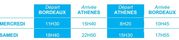 Aegean Airlines : 2 vols hebdomadaires entre Bordeaux et Athènes pour l’Été 2014