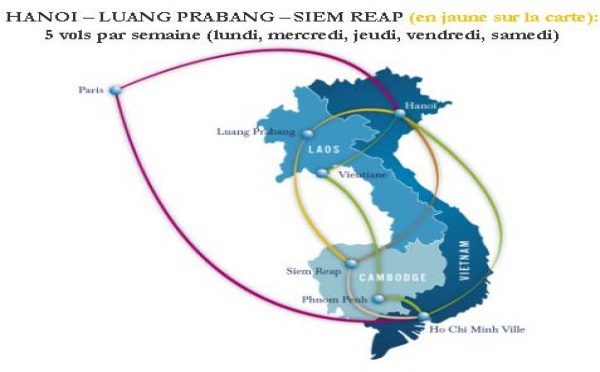 Vietnam Airlines : nouveau vol circulaire Vietnam, Laos, et Cambodge