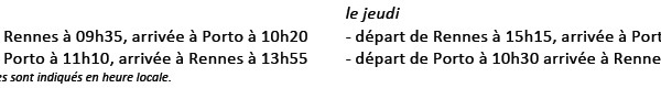 Europe Airpost : vols entre Rennes et Porto du 6 juillet au 7 septembre 2015