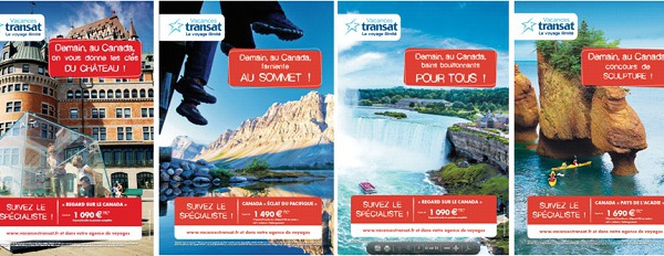 Vacances Transat : campagne d'affichage avec la Commission canadienne du tourisme