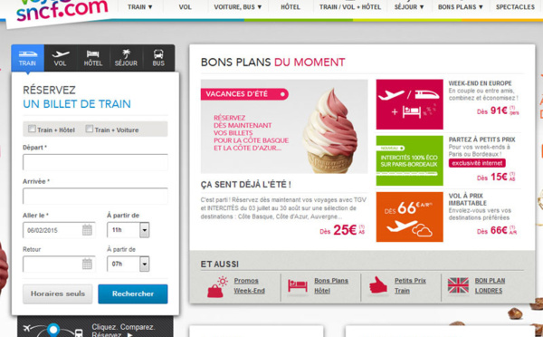 Voyages-SNCF.com : les ventes été en hausse de +15%