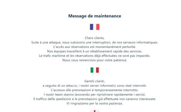 Corsica Ferries : le site internet victime d'un piratage !