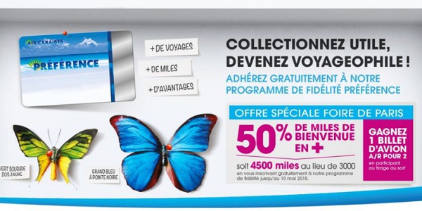 Air Caraïbes : offre spéciale pour le programme de fidélité pendant la Foire de Paris