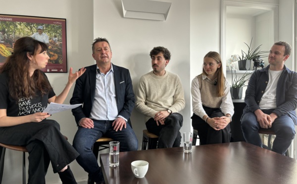 De gauche à droite, Frédérique Josse (Lokki), Jean Pinard (CRT Occitanie), Clément Chevalier (consultant en transition énergétique), Alisée Pierrot (Mollow), et Guillaume Jouffre (Greengo) - ©David Savary