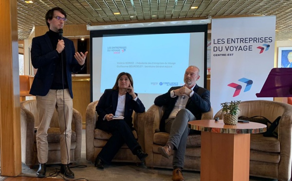 Guillaume Beurdeley, Valérie Boned et Yannick Faucon, lors de la première Confluence du Tourisme à Lyon - Photo CE