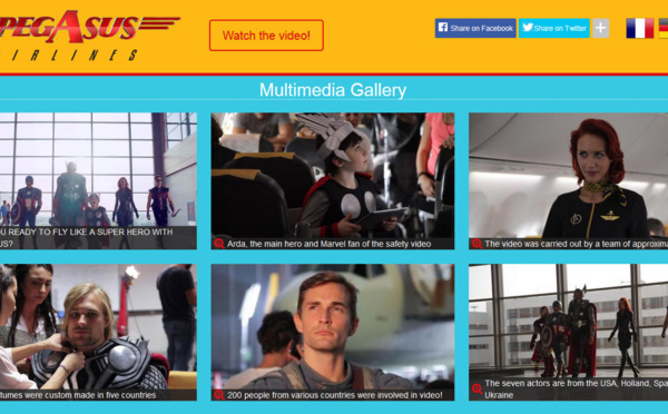Pegasus Airlines : les personnages des Marvel vedettes de la vidéo de sécurité