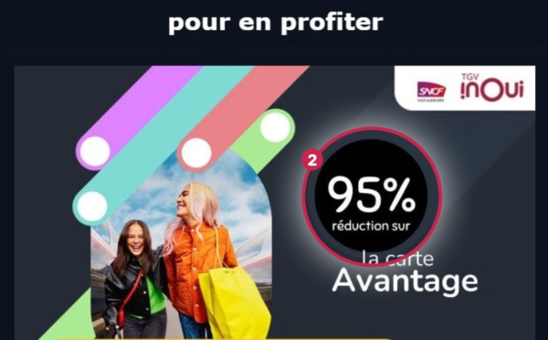 Piratage SNCF : Exemple de tentative de phishing qui propose une promotion un peu trop agressive ! - Photo SNCF