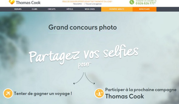 Thomas Cook : retour du concours de selfies jusqu'au 31 août 2015