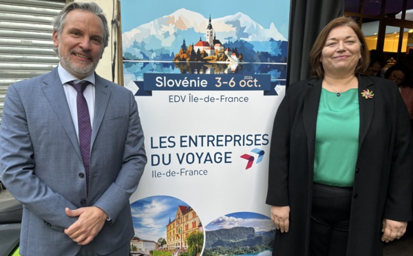 Lionel Rabiet, président des EDV Ile-de-France en compagnie de Metka Ipavic, ambassadrice de la Slovénie en France. ©David Savary