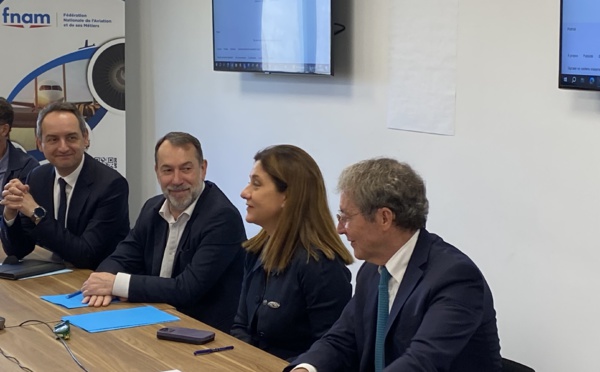 Conférence de presse de la FNAM. De gauche à droite, Alexandre Boissy, Didier Montegut,Christine Ourmières-Widener et Pascal de Izaguirre -AB 