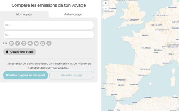 Mollow lance son calculateur carbone d’itinéraire : Lowtrip - Capture écran