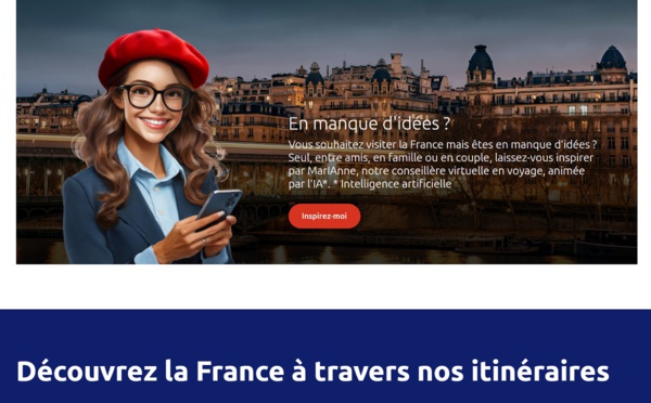 Un travel planner, alimenté par l’IA, a été intégré à France.fr. En complément, le chatbot "MarIAnne", intervient en tant que guide virtuel - Capture écran Atout France