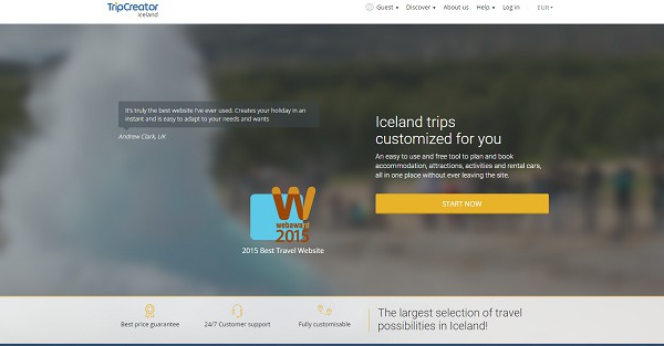 WebAward2015 : TripCreator, élu meilleur site internet de voyage de l'année