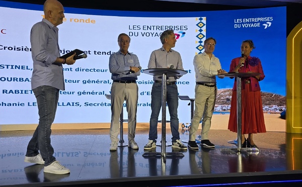 De gauche à droite : Patrick Pourbaix (MSC), Lionel Rabiet (Voyages d'Excption), Hervé Gastinel (Ponant) et Stéphanie Lericollais (Clia). @CE