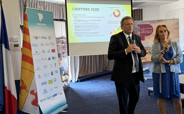 François de Canson, président du CRT PACA et Danielle Milon, présidente de Provence Tourisme, réunis pour célébrer les 10 ans du Contrat de Destination Provence - Photo : RS