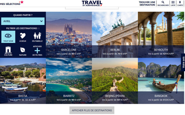 Air France lance un guide de voyage en ligne baptisé Travel by Air France