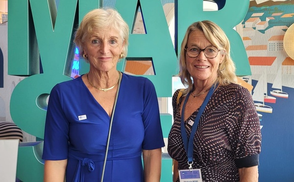 Monic van der Heyden, présidente River Cruise Europe et Stéphanie Rissel, experte croisière et Development Manager pour l'association Cruise Marseille Provence, lors de l'AG de River Cruise Europe à Marseille, en juin dernier - Photo : AB