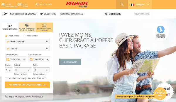 Pegasus Airlines rénove son site Internet